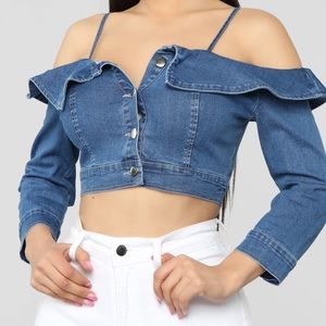Fashion Nova jean crop top